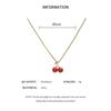 Red Cherry Pendant Necklace Stud Earrings Set Women's Fashion Fruit Necklace Earrings Jewery Set For Party Wedding Girls Gifts