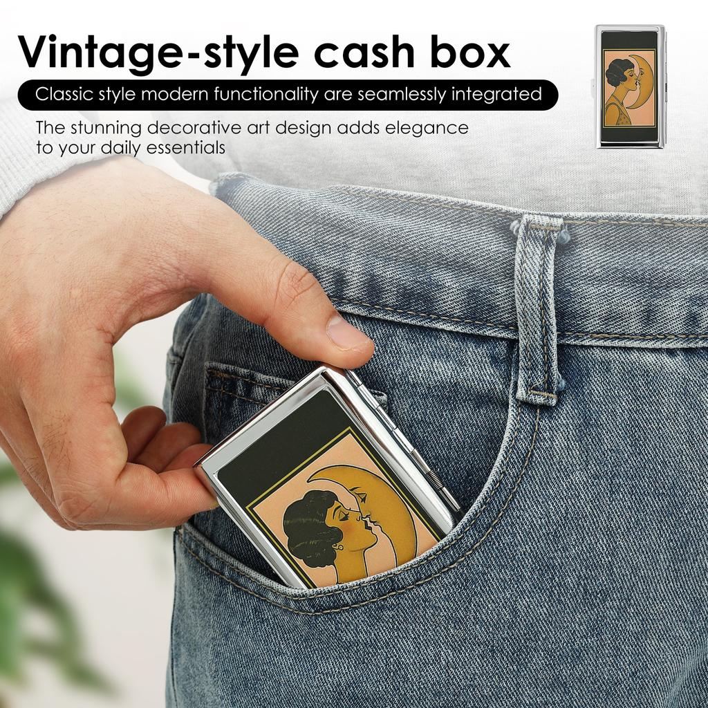 Metal Card Holder for Men Stainless Steel Ultra-thin Vintage Cash Bank Card Case Storage Mini Anti-theft Wallet