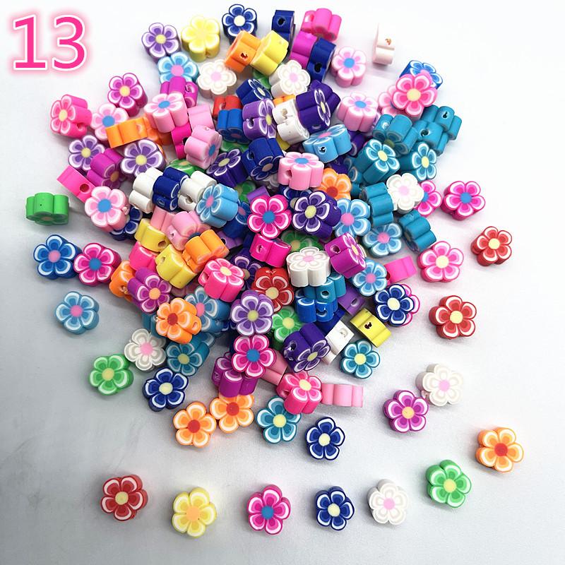 30pcs 10mm Heart Shape Fruit Beads Polymer Clay Beads Spacer Loose Beads for Jewelry Making DIY Bracelet Earring
