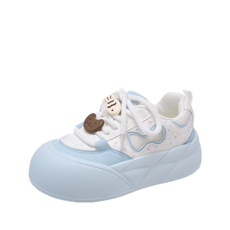 Summer mesh breathable board shoes women's new platform white shoes student niche leisure sports bread shoes