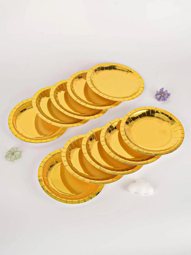 20pcs Gold Stamping Disposable Tableware Set Friends Gathering Party Venue Decoration Supplies Birthday Decoration