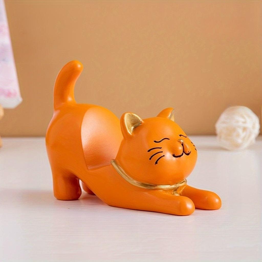 1 pezzo creativo adorabile incantevole gatto pigro supporto per cellulare ornamento decorazione scrivania ufficio