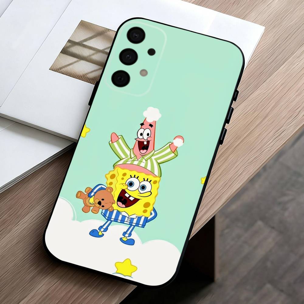 

S-Sponge F-Funny B-Bob Animation phone Case For Samsung Galaxy A73,A72,A71,A70,A53,A52,A51,Others Soft Black Shell Samsung a20s