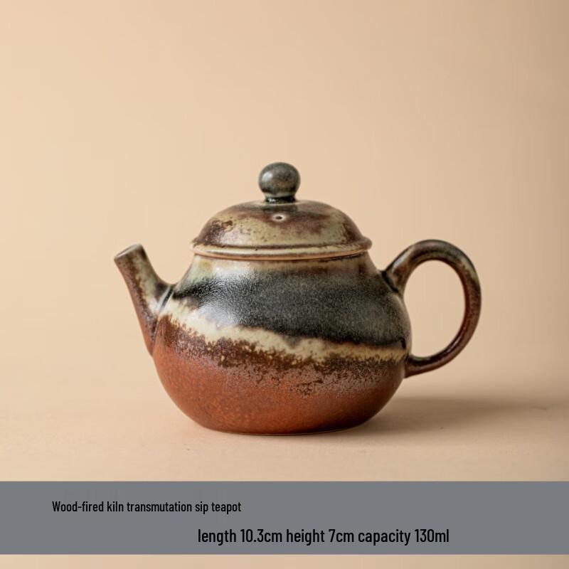 Vintage Wood-Fired Ceramic Teapot