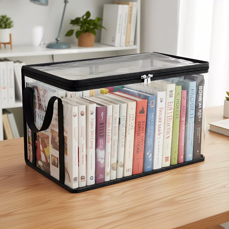 Boîte de rangement en PVC transparent avec couvercle à rabat Fenêtre visible pour l'organisation des jouets d'enfants dans une armoire une étagère ou sous le lit