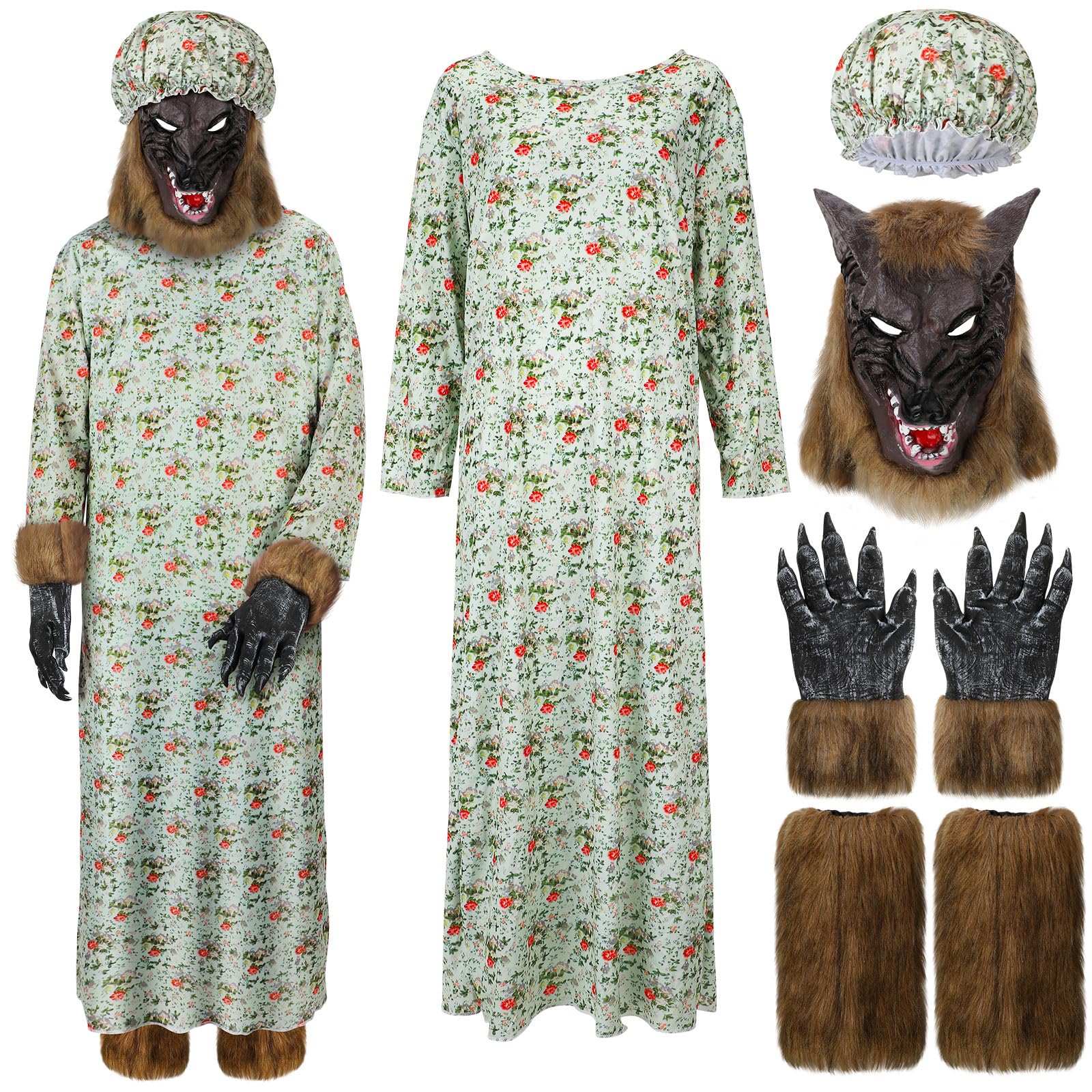 Vilkašķirnes Vecmāmiņas Kostīmu Komplekts Pieaugušajiem Cosplay