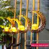 Antique Iron Art Solar Garden Lights: Moon & Sun Design Landscape Spotlight