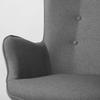 Norse Wingback Chair With Footstool, Gray