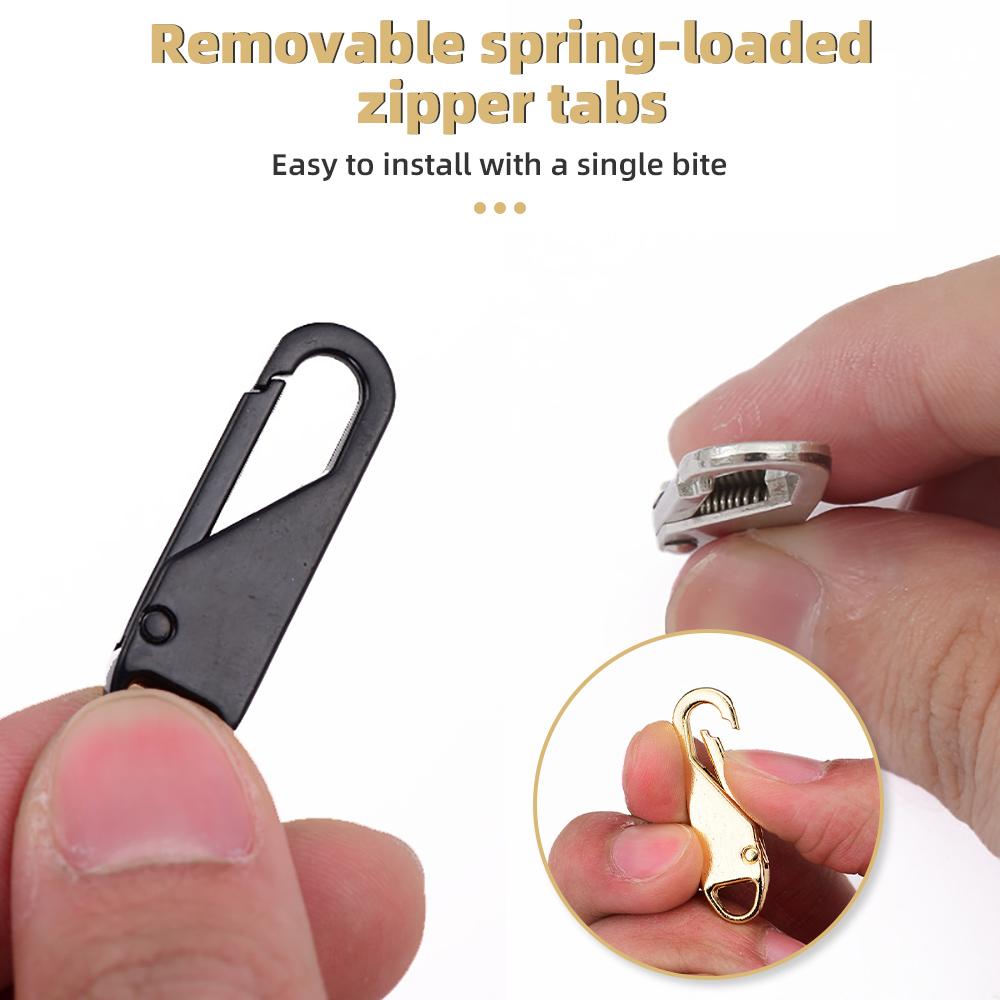 5/10/20 Pcs Fashion Universal Zipper Puller Slider Instant Sewing Zippers Head Repair Kit Replacement Broken Buckle Bag Suitcase
