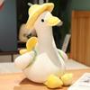 35/40/55cm Cartoon Flower Duck Plush Toys Sleep Pillow Cute Animal Stuffed Swan Goose Dolls Floor Mat Kids Girls Birthday Gift