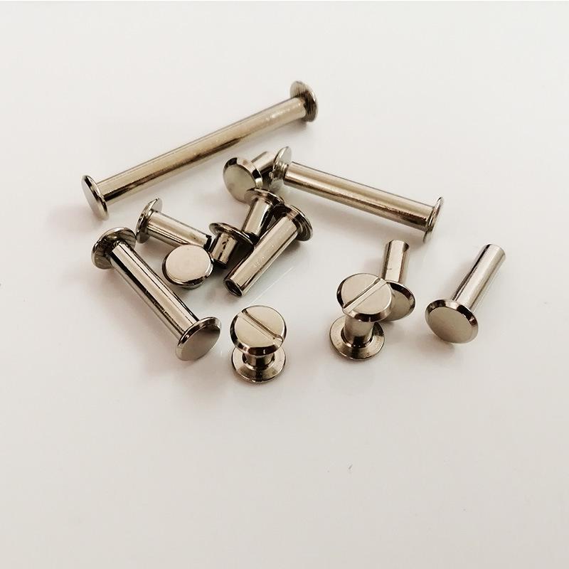 Nickel-Plated Flat Head I-Stud Belt Clip Plate Binding Screw Rivet