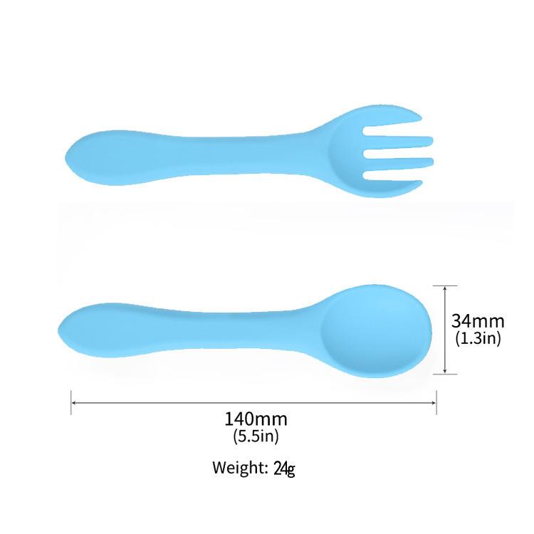 Silicone Cutlery for Children and Babies To Learn To Eat Silicone Cutlery for Children and Babies To Learn To Eat - MUSTARD