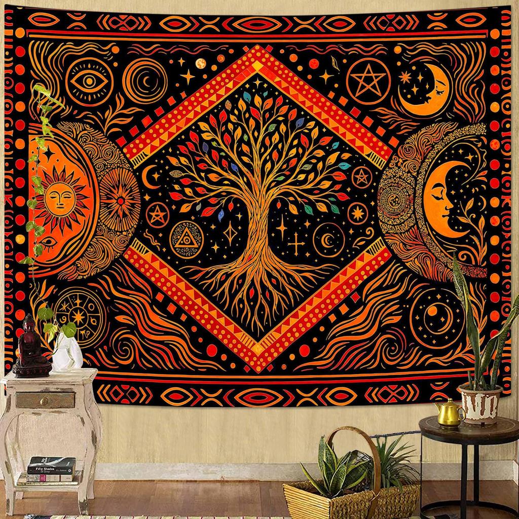 Tree of Life Tapestry Starry Sky Wall Tapestry,Vintage Tapestries for Bedroom Ceiling Tapestries Wall Hanging for Bedroom Living