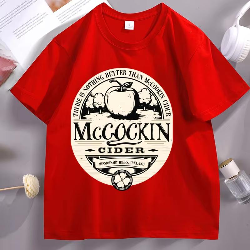 McCockin Cider Unisexs Funny Graphic T Shirts Adult Hilarious Drinking T Shirt Unisex Women Short Sleeve Pritned Tee Shirts