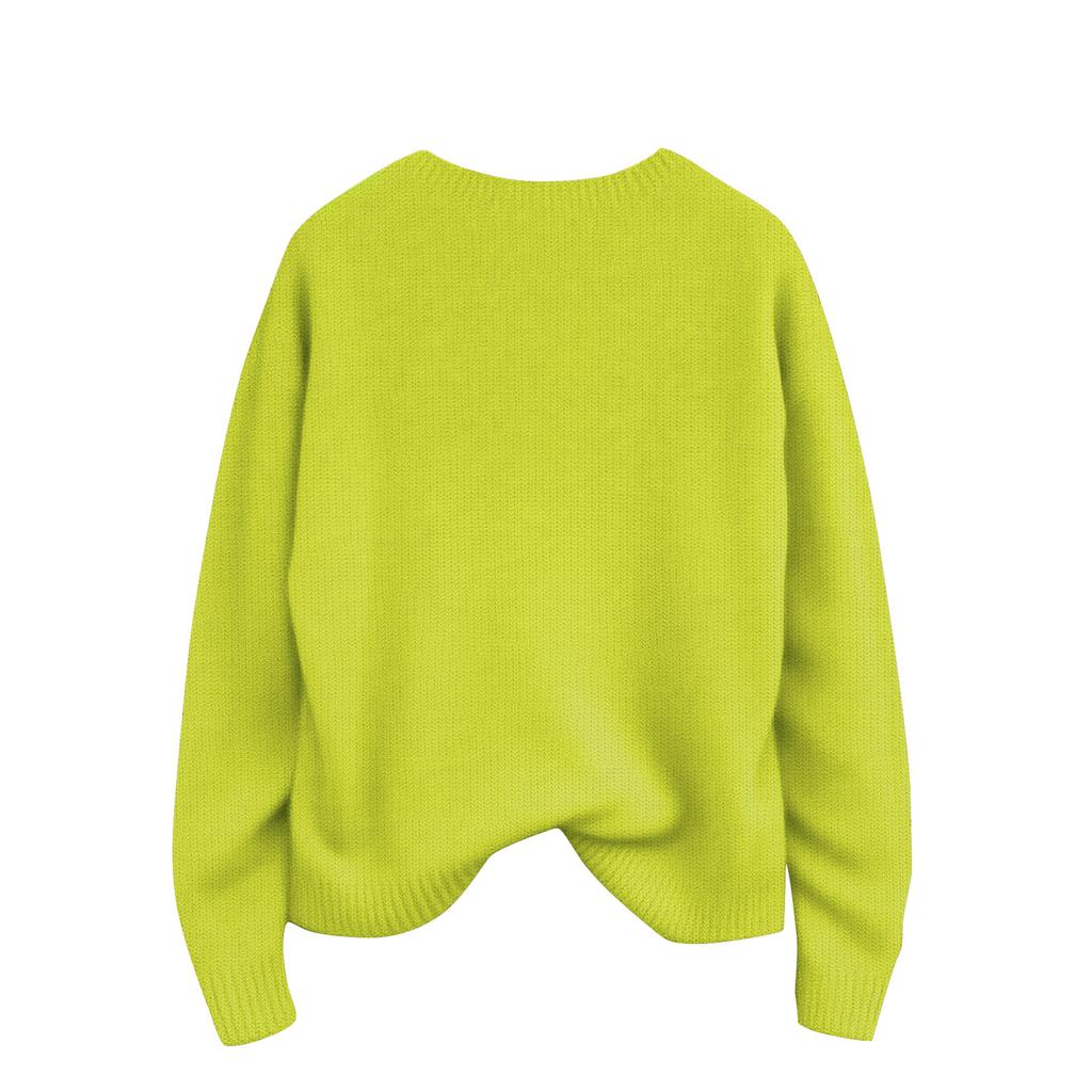 Women's Christmas Print Cardigan Long Sleeve Round Neck Knit Top