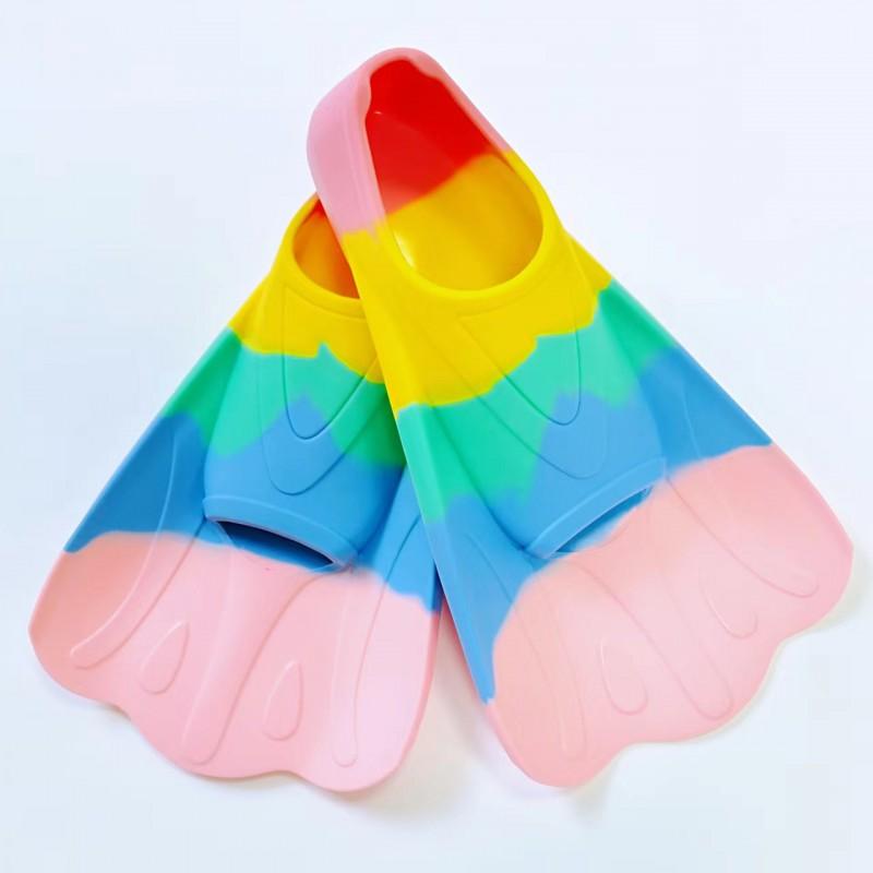 Silicone Short Fin Snorkeling Fins Kids Adults Water Sports Training Outdoor Swimming Gear