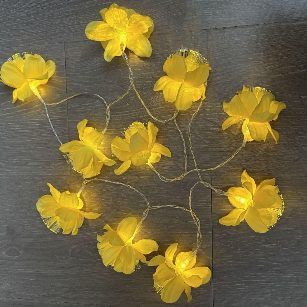 Fiber Optic LED Optic Fairy Light Simulation Lantern Strings Christmas Decoration Atmosphere Lights Artificial Flowers for 3V