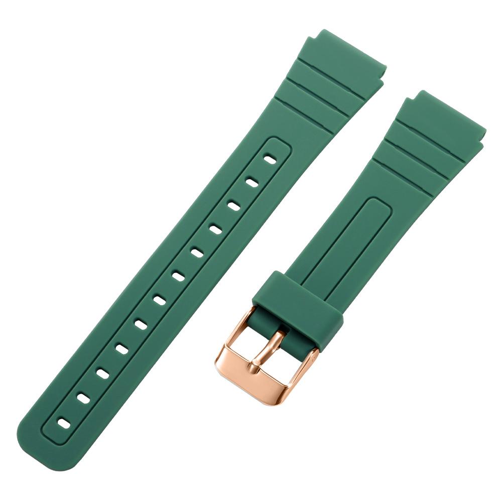 

18-мм силіконовий ремінець для годинника Casio F91W W800H SGW400 F-91W F84 F105/108 A158/168 AE1200 Водонепроникний ремінець Заміна браслета 18mm