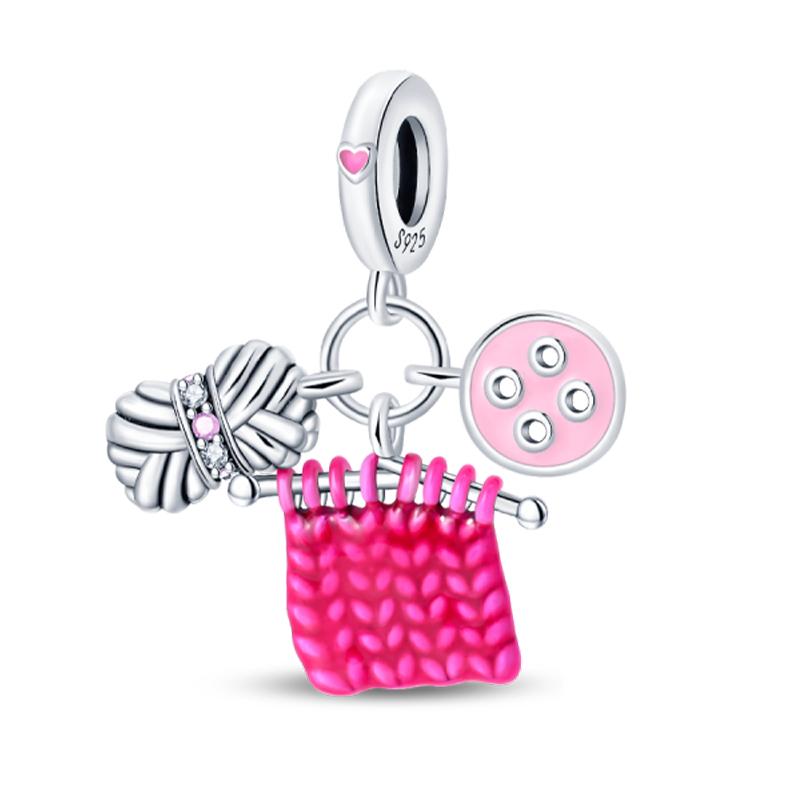 925 Silver Tailor Sewing Machine Telephone Alarm Clock Charms Pendants Fit 925 Bracelets DIY Jewelry