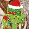 Yousheng Merry Christmas Money Box for Cash Gift Pull, Green Elf Surprise Money Holder with 50 Pcs Transparent Bags for Kids Adults