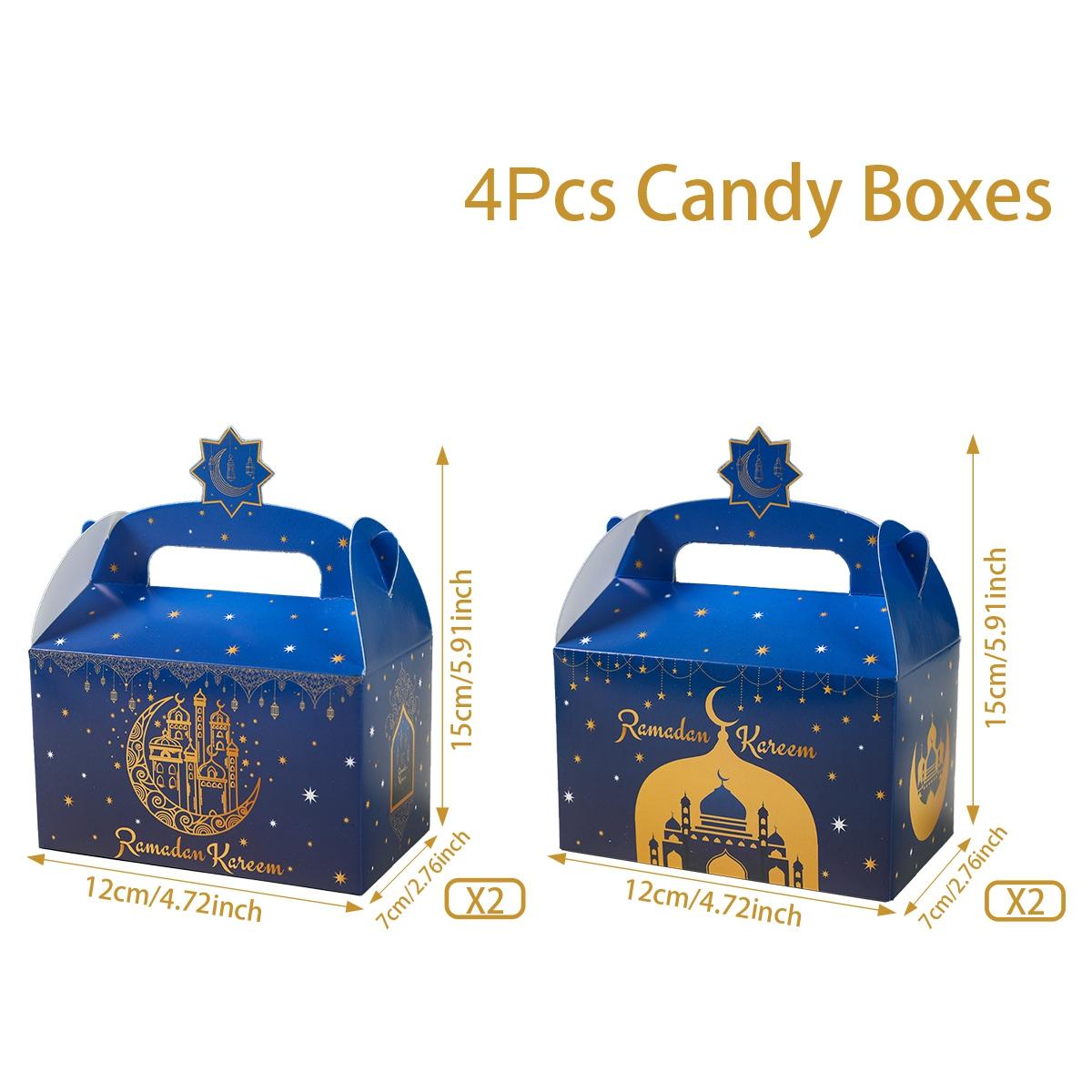 

4Pcs Eid Mubarak Candy Gift Box Eid Black White Packaging Box Ramadan Decoration 2026 Islam Muslims Festive Party Supplies 4pcs