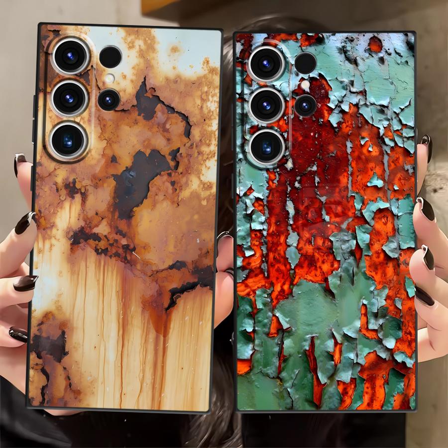 Case for Samsung Galaxy S25 Ultra S23 FE S24 Plus S21 S20 S22 S9 Funda Phone Cover Retro Rust