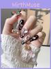 Y2k Pink Ink Medium Height Handmade Wearing Nail Art Stickers Wholesale Luxurious Sparkling Heart