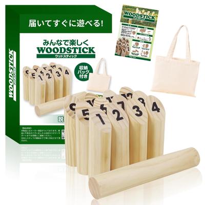 Mölkky Set with Wooden Sticks [Includes Tote Bag and Instructions In Japanese] Leisure Sports (No Scoreboard)