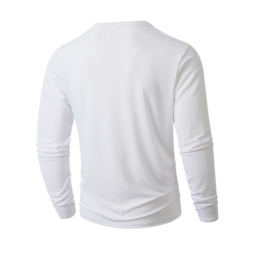 Men's Round Neck T-shirt, Cotton Base Shirt, Long Sleeved Top