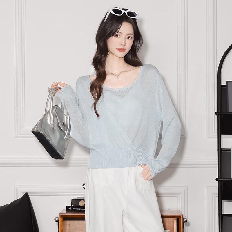 Women's Lyocell Linen Blend Long Sleeve Thin Knit Top