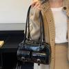 2025 Winter Retro PU Leather Double Pockets Underarm Bags For Women Y2K New Korean Fashion Female Shoulder Bag Stylish Handbags
