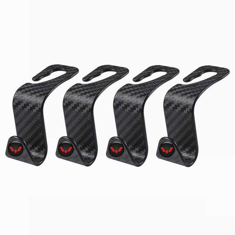 Car Seat Hidden Hooks with Carbon Fiber Texture