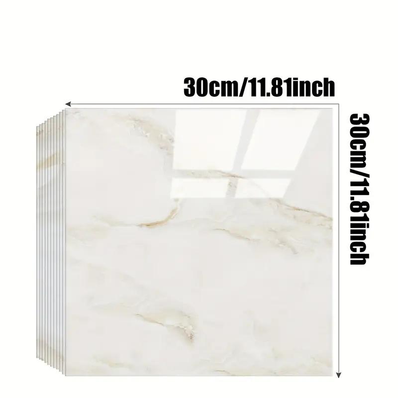 6/10/20Pc Glossy Self-Adhesive Marble Pattern Imitation Tile Wall Sticker Peel And Stick Living Room Kitchen Backsplash Bathroom Quality
