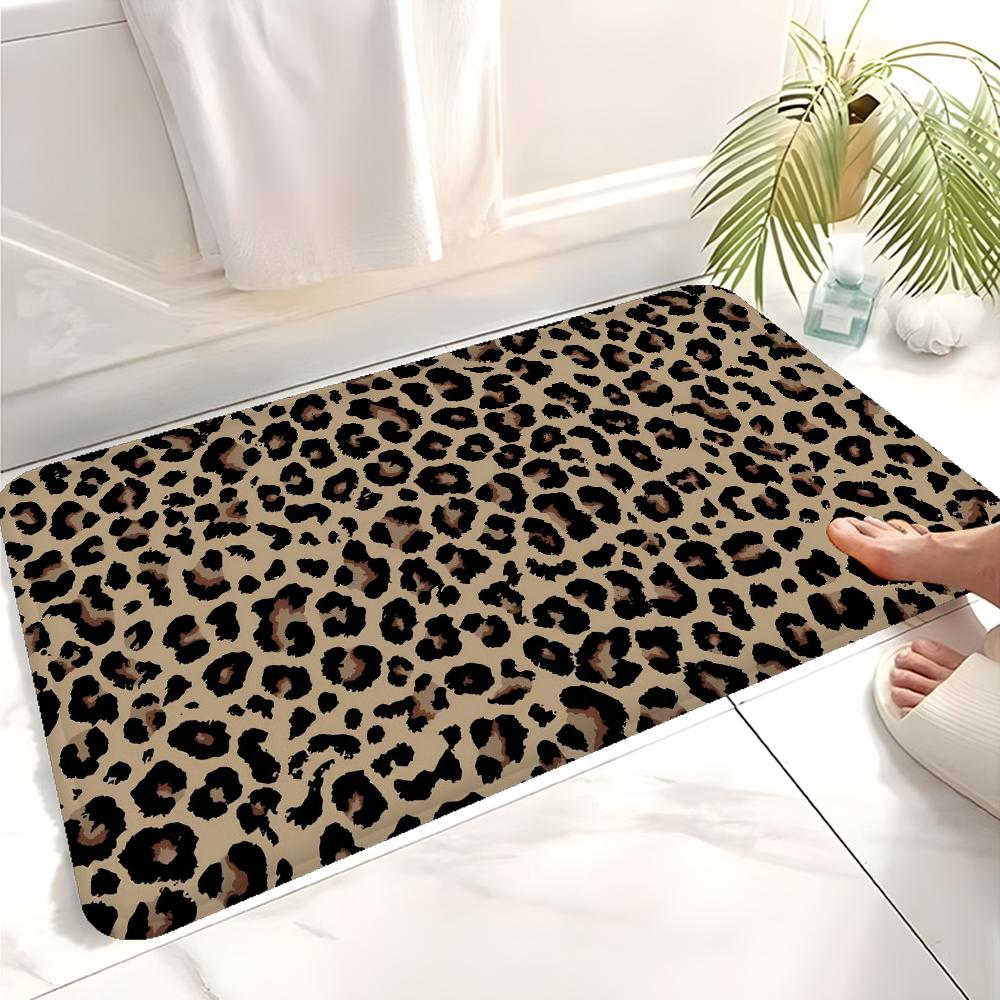 Badezimmermatte mit Leopardenmuster Kinderzimmer Schlafzimmer Dekoration Balkon Rutschfeste Fußmatte Wohnzimmer Bettvorleger