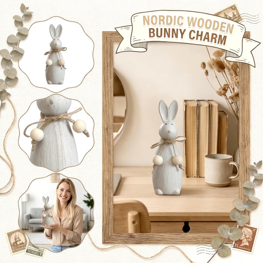 Vintage Wooden  Figurine, A Modern Home Desk Gift.