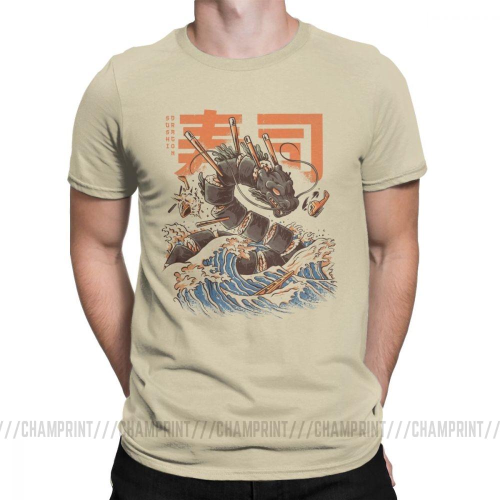 Great Sushi Dragon Tee Shirt Japan Japanese Noodle Ramen Top Kaiju Izakaya Harajuku Streetwear Retro Men