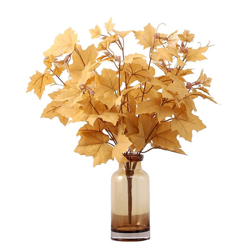 Simulation Leaves Wedding Decoration Bundle Maple Leaf Wedding Simulation Flowers Suspended Ceiling Road Flower Simulation Plants