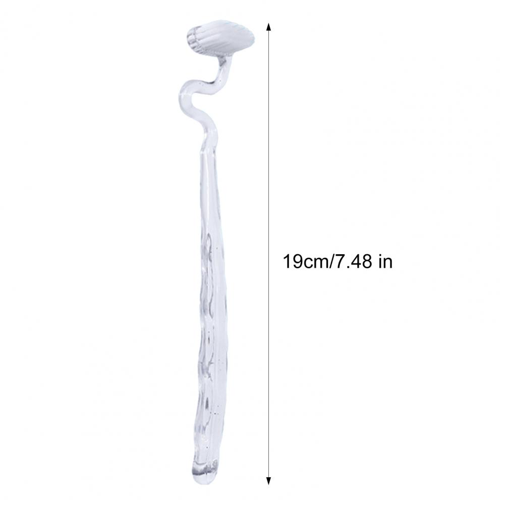 19cm Toothbrush With Hanging Hole Design S-Shaped Vertical Brush Soft Bristles Anti-Slip Handle Toothbrush Tongue Massage Tools