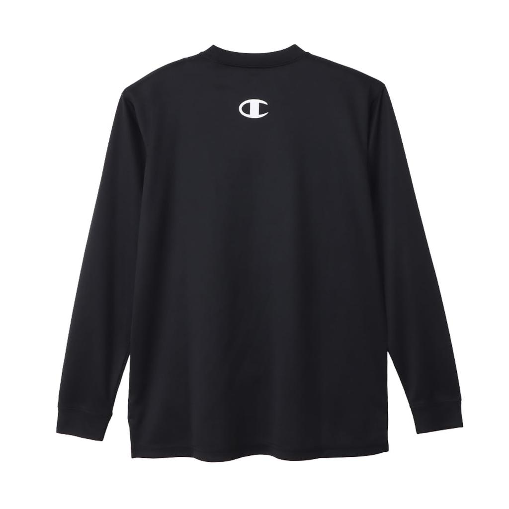 Champion Long Sleeve Round Odor Quick Script Basketball Boys Kids' T-Shirt, Neck, Antibacterial, Resistant, Drying, Logo, T-Shirt, Black, CK-AB411,