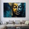 Buddha Plátno malba Tisk Náboženská Abstraktní Socha Buddhismus Duchovní Modrý Žlutý plakát Zeď Moderní Umění pokoj domácí dekorace
