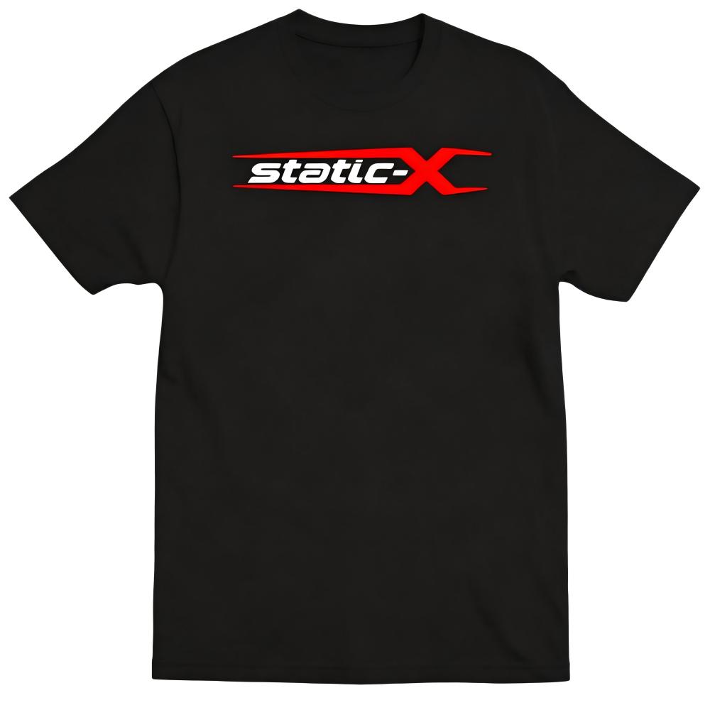 Static-X Band Logo Black Graphic T-Shirt