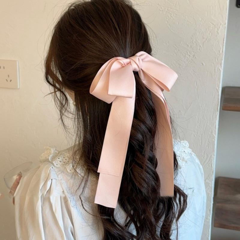 Women Hair Bows Barrette Hair Clip 2000s Trend Side Clip Fashionable Elegant Sweet Bowknot Photo Props