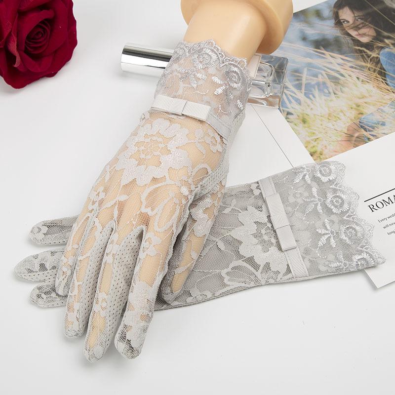 Women's UV Protection Summer Gloves: Thin Ice Silk, Lace, Elastic, Non-Slip, Touchscreen for Driving, Cycling, Electric Scooter