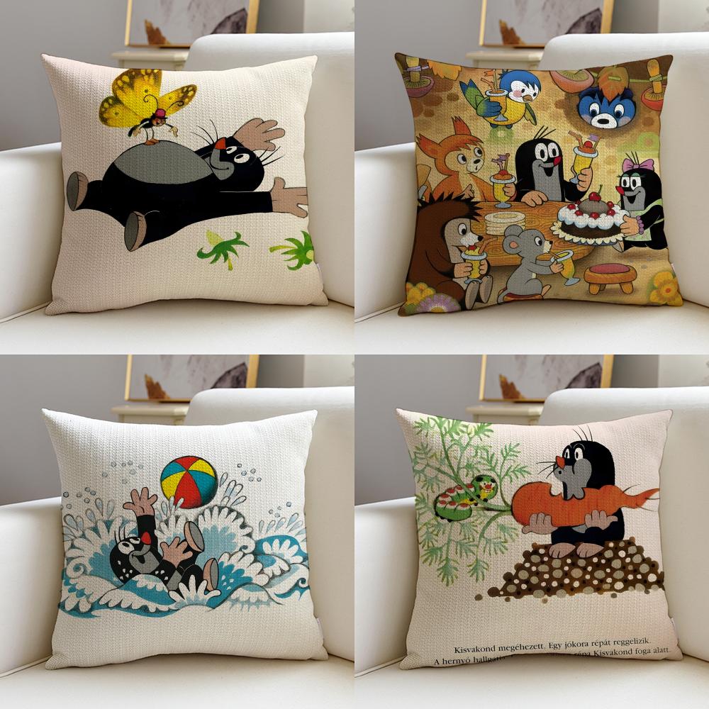 Classic KKrtekS Cushion Cover Breathable and skinfriendly linen pillowcase square removable and washable cushion