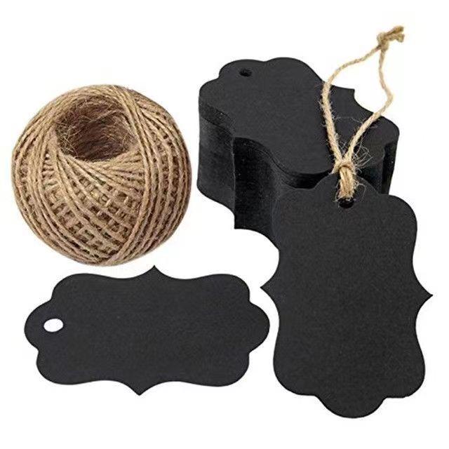Geschenkanhänger: 100er-Pack Kraftbraun, Weiß & Schwarz 'Danke'-Etiketten für Partys & Hochzeiten