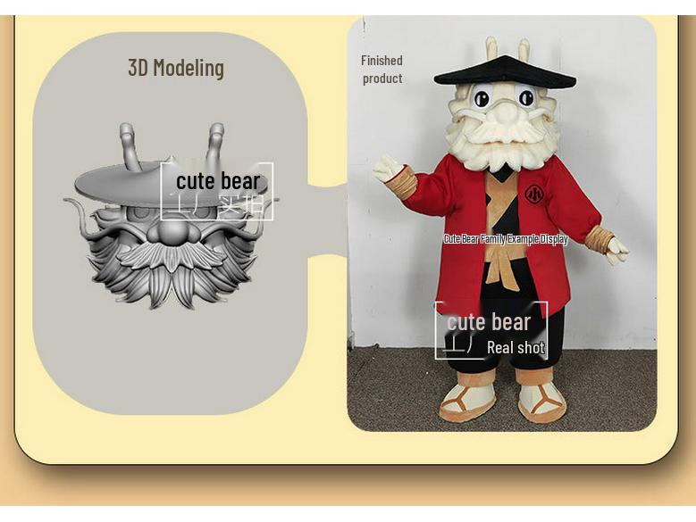 Custom Foam Carving Mascot Costume with Inflatable Headgear for Performances