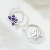 S925 Sterling Silver Purple Flower Series Earrings Hoop Earrings Women Jewelry Original Trendy Anniversary Gifts