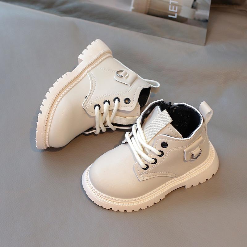 Kids Martin Boots Spring Autumn Non Slip Leather Shoes For Boys And Girls Toddler Single Boots