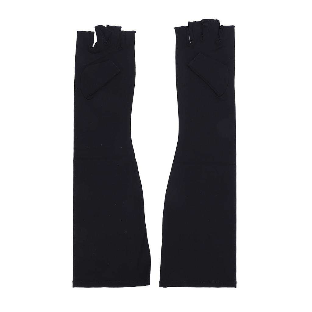 1 Pair Long Copper Gloves Fingerless Breathable Soft Copper Long Compression Gloves Copper Arm Sleeve for Men Women