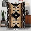 [1pc Fleece Blanket] 1pc Bohemian Style Patterned Fleece Blanket | Versatile Gift for Family and Friends Perfect for Napping